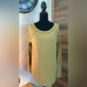 Free People Olive Long Sleeve Top